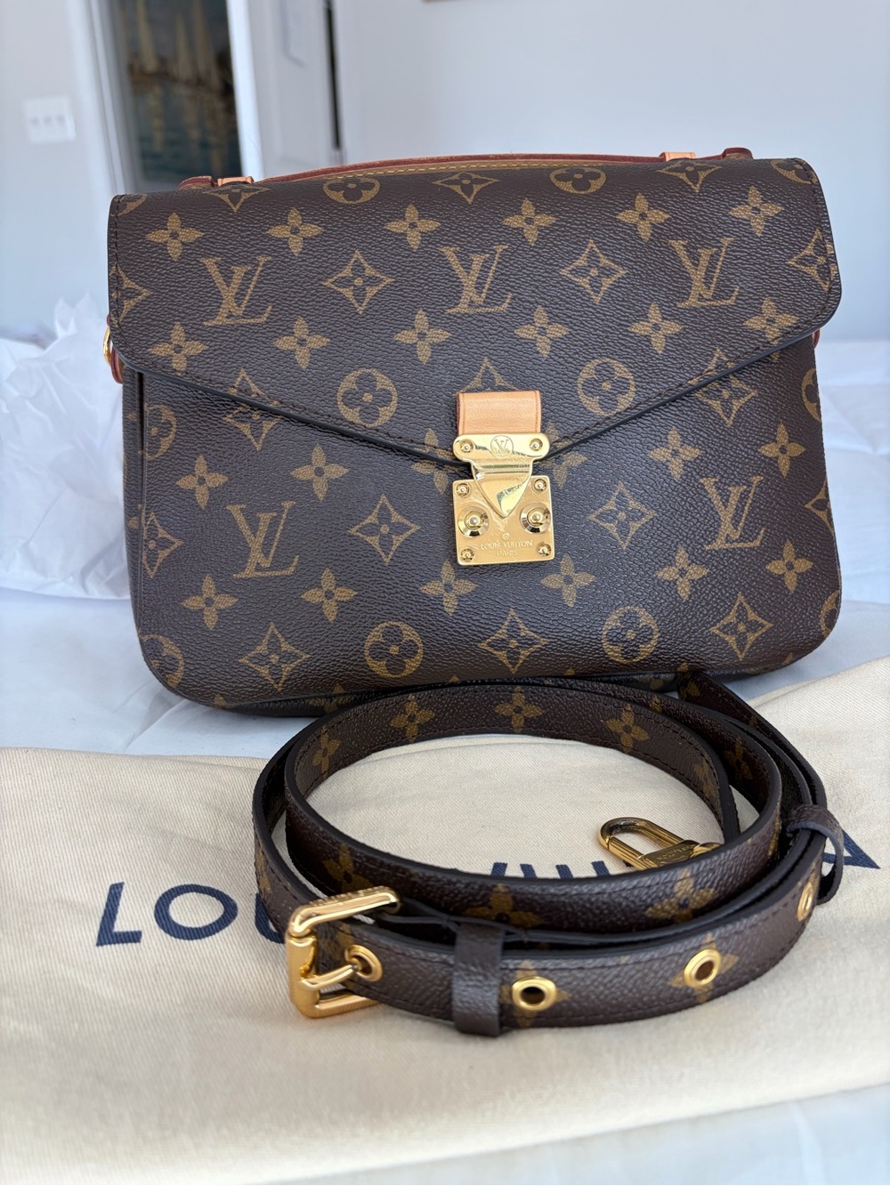 Louis Vuitton Metis pochette Brown Monogram Canvas Satchel with Gold Hardware